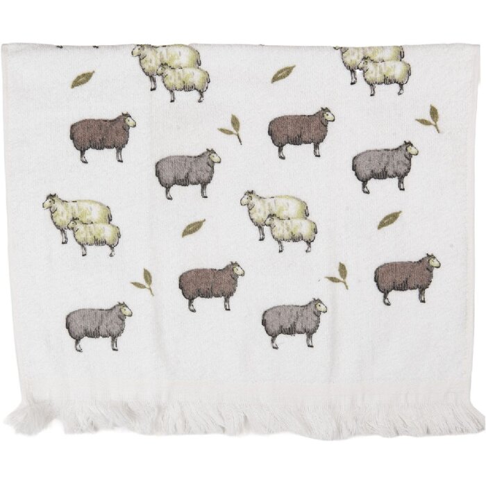 Asciugamano per ospiti Clayre & Eef CTNSF 40x66 cm Bianco/Marrone