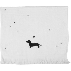 Clayre & Eef Asciugamano per ospiti 40x66 cm Bianco/Nero