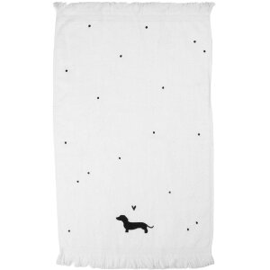 Clayre & Eef Asciugamano per ospiti 40x66 cm Bianco/Nero