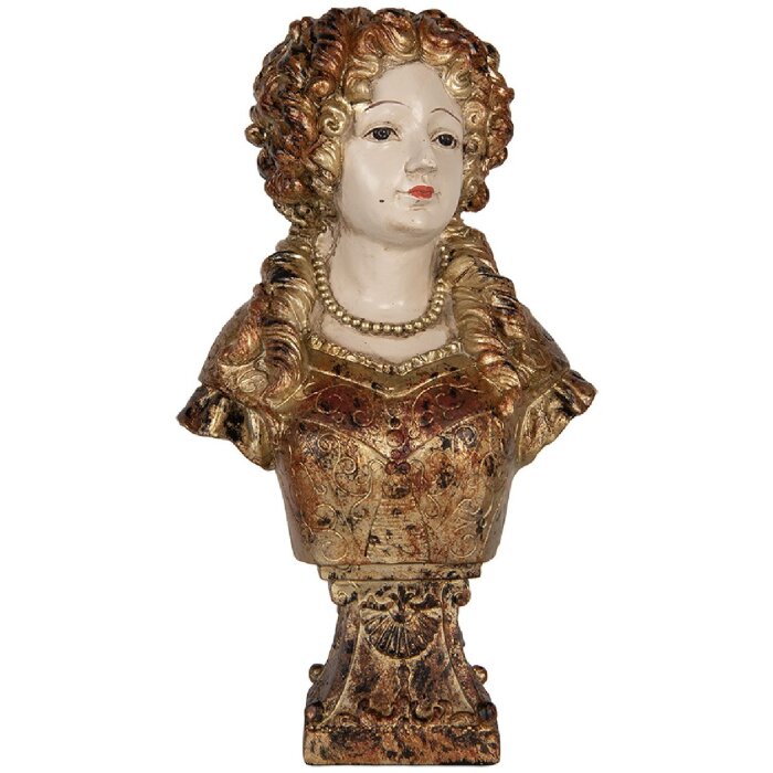 Clayre & Eef 6PR5563 Decorazione Busto Donna Beige e Marrone 18x12x30 cm