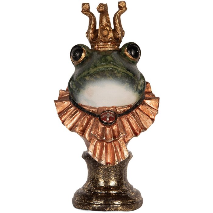 Clayre & Eef 6PR5566 Decorazione Busto Rana 12x11x22 cm Verde-Oro