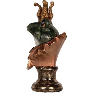 Clayre & Eef 6PR5566 Decorazione Busto Rana 12x11x22 cm Verde-Oro