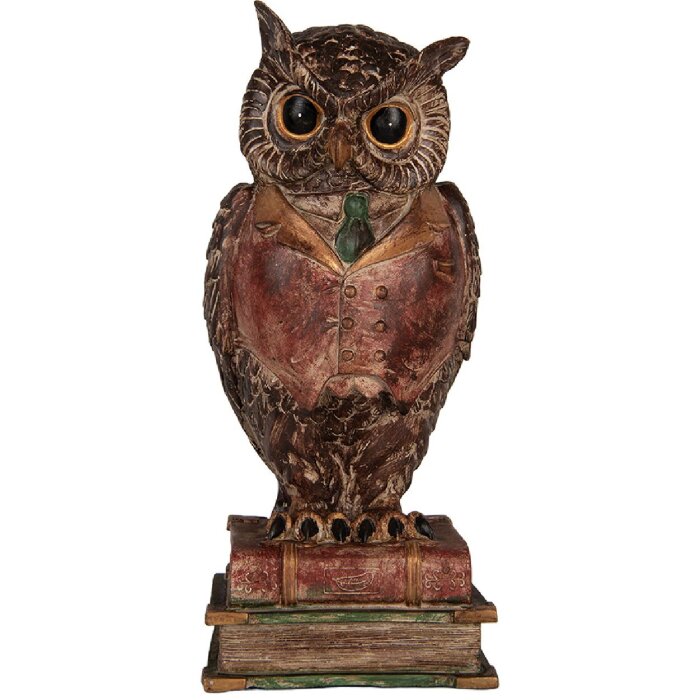 Salvadanaio a forma di gufo Clayre & Eef 6PR5579 16x15x35 cm