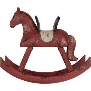 Clayre & Eef 6PR5580 Cavallo a Dondolo Decorativo 39x12x33 cm Rosa
