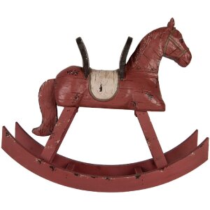 Clayre & Eef 6PR5580 Cavallo a Dondolo Decorativo 39x12x33 cm Rosa