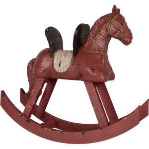 Clayre & Eef 6PR5580 Cavallo a Dondolo Decorativo 39x12x33 cm Rosa