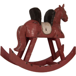 Clayre & Eef 6PR5580 Cavallo a Dondolo Decorativo 39x12x33 cm Rosa