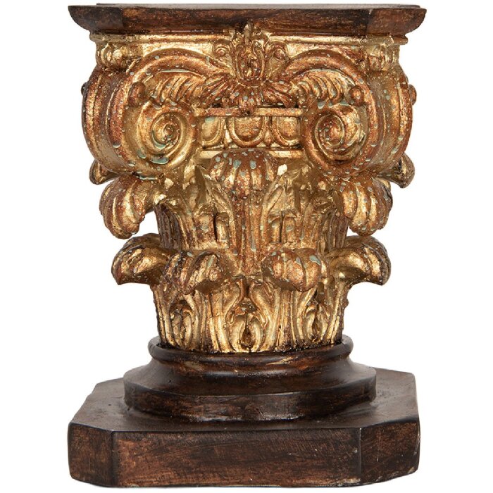 Base decorativa Clayre & Eef 6PR5581 12x12x16 cm Marrone-Oro