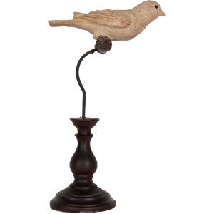 Decorazione Uccello Clayre & Eef 6PR5587 12x7x21 cm Beige Marrone