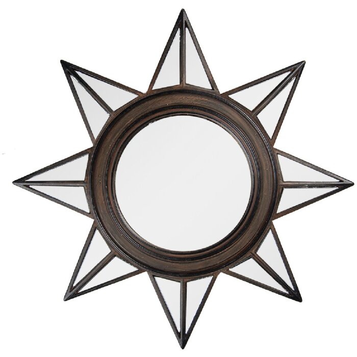 Specchio da parete Clayre & Eef 62S313 Ø 27x2 cm Marrone