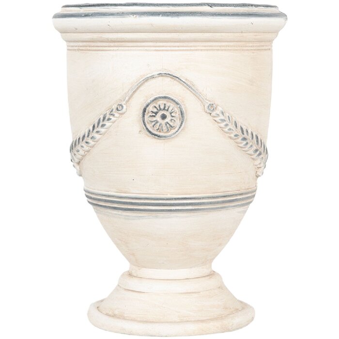 Clayre & Eef 6MG0121 Decorazione Vaso per Fiori Beige Grigio Ø 23x31 cm