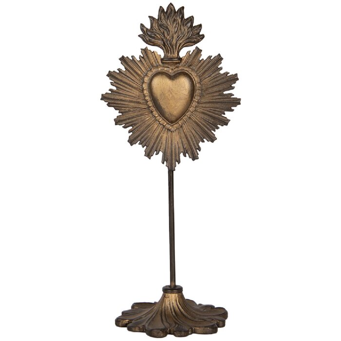 Ornamento Decorativo Clayre & Eef 6PR5292 10x8x23 cm Oro e Marrone