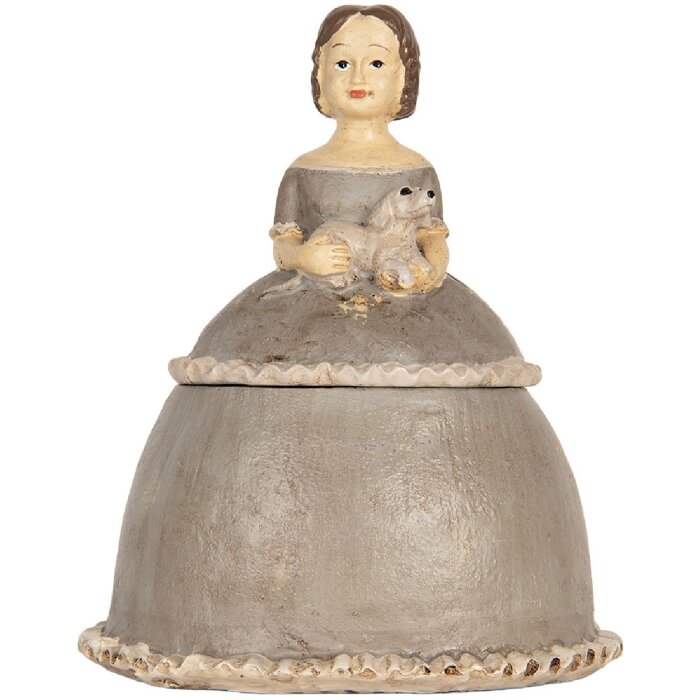 Figura decorativa Donna Clayre & Eef 6PR5547 19x16x22 cm Beige/Grigia