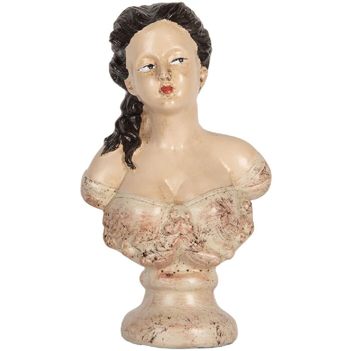Busto decorativo donna Clayre & Eef 6PR5553 12x8x20 cm Beige-Marrone