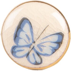 Manopola per porta Clayre & Eef 66267 Beige-Blu 3x3 cm