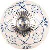 Manopola per porta Clayre & Eef 66270 Ø 4x3 cm beige-blu Stile Country