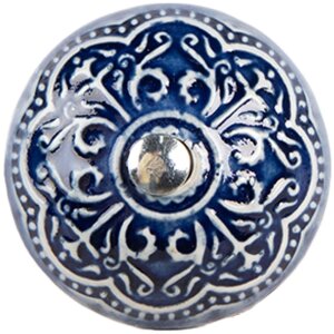 Pomello per porta in ceramica Clayre & Eef 66272 Blu...