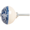 Pomello per porta in ceramica Clayre & Eef 66272 Blu Beige Ø 4 x 3 cm