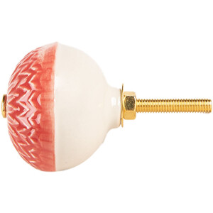 Manopola per porta Clayre & Eef 66273 rosso-beige...