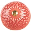 Manopola per porta Clayre & Eef 66273 rosso-beige Ø 4x3 cm