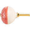 Manopola per porta Clayre & Eef 66273 rosso-beige Ø 4x3 cm
