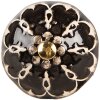 Clayre & Eef 66274 Manopola per porta Ø 4x3 cm Nera Beige