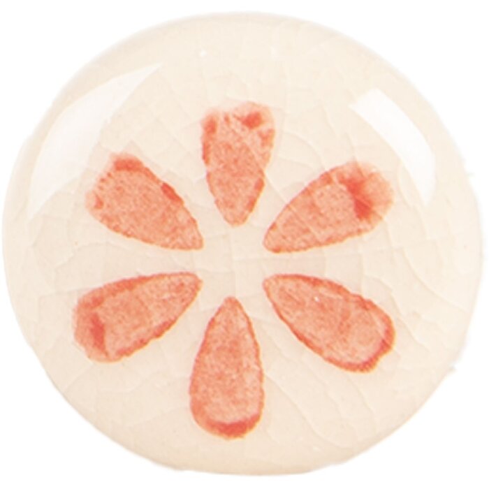 Pomello per porta Clayre & Eef 66275O Beige-Arancio 3x3 cm in Ceramica Stile Rustico