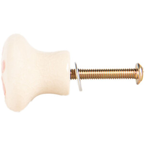 Pomello per porta Clayre & Eef 66275O Beige-Arancio 3x3 cm in Ceramica Stile Rustico
