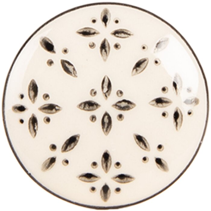Manopola per porta Clayre & Eef 66278 Ø 4x3 cm Beige-Nera