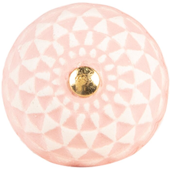 Manopola per porta Clayre & Eef 66282 Ø 4x3 cm rosa-beige