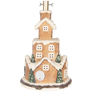 Supporto per albero di Natale Clayre & Eef 5MG0093 Ø 35x57 cm Marrone e Bianco