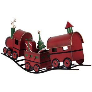 Decorazione Treno Clayre & Eef 5Y1294 63x13x31 cm Rossa