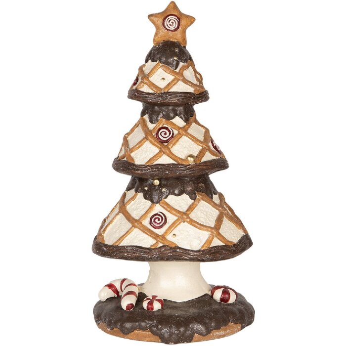 Albero Decorativo di Natale Clayre & Eef 6MG0146 Ø 22x43 cm Marrone e Beige