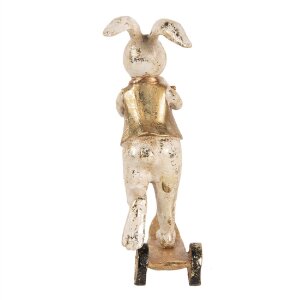 Decorazione Coniglietto Clayre & Eef 6PR5144 13x6x17 cm Bianco Dorato