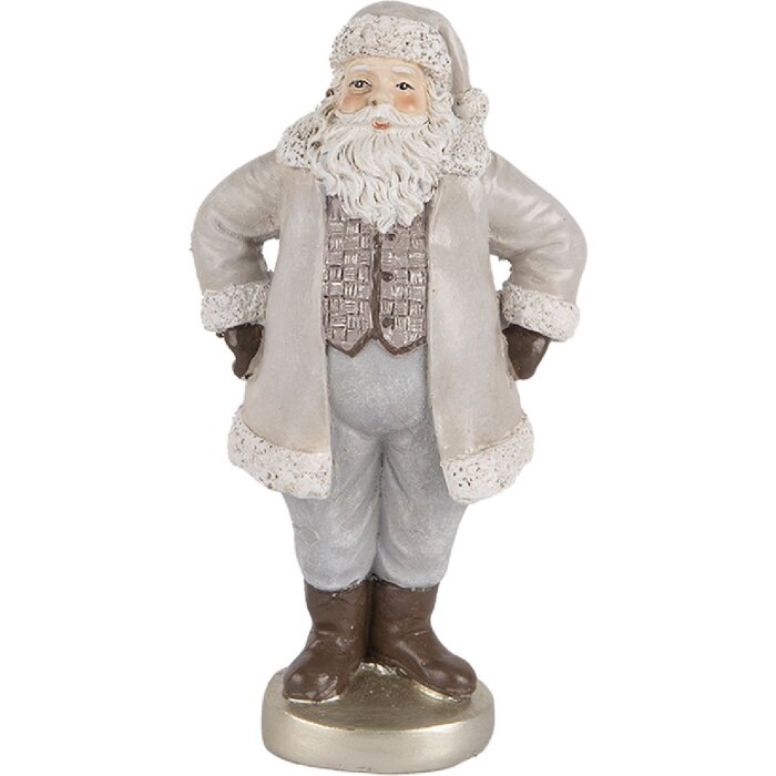 Clayre & Eef 6PR5520 Decorazione Babbo Natale 8x6x15 cm Grigia