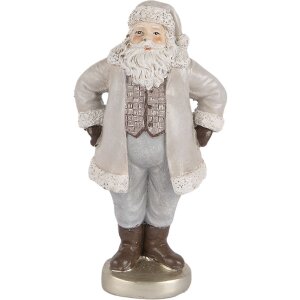 Clayre & Eef 6PR5520 Decorazione Babbo Natale 8x6x15 cm Grigia
