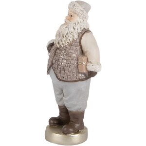Clayre & Eef 6PR5521 Decorazione Babbo Natale 8x6x15 cm Beige/Grigio