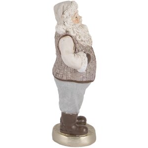 Clayre & Eef 6PR5521 Decorazione Babbo Natale 8x6x15 cm Beige/Grigio