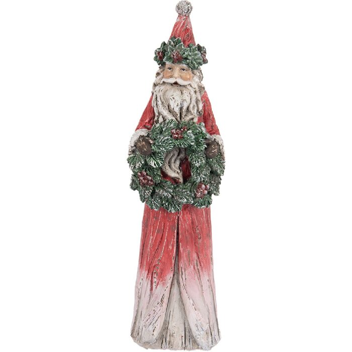 Clayre & Eef 6PR5527 Decorazione Babbo Natale Rosso e Verde 7x6x24 cm
