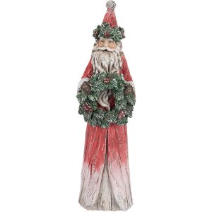 Clayre & Eef 6PR5527 Decorazione Babbo Natale Rosso e Verde 7x6x24 cm