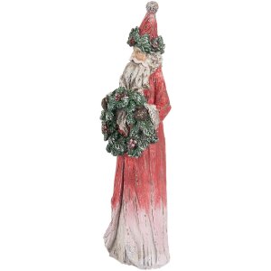 Clayre & Eef 6PR5527 Decorazione Babbo Natale Rosso e Verde 7x6x24 cm