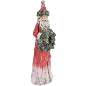 Clayre & Eef 6PR5527 Decorazione Babbo Natale Rosso e Verde 7x6x24 cm