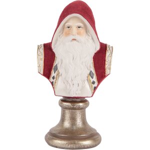 Clayre & Eef 6PR5538 Decorazione Busto Babbo Natale 10x9x19 cm Rosso e Bianco