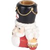 Portacandele Schiaccianoci Clayre & Eef 6PR5540 8x6x9 cm Rosso e Bianco