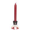 Portacandele Schiaccianoci Clayre & Eef 6PR5540 8x6x9 cm Rosso e Bianco