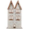 Portacandele a forma di casa Clayre & Eef 6Y5811 30x13x54 cm Grigio