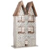 Portacandele a forma di casa Clayre & Eef 6Y5811 30x13x54 cm Grigio