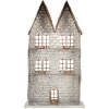 Portacandele a forma di casa Clayre & Eef 6Y5811 30x13x54 cm Grigio