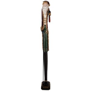 Decorazione Babbo Natale Clayre & Eef 5PR0167 10x12x80 cm Rosso & Verde
