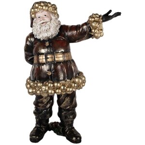 Decorazione Babbo Natale Clayre & Eef 5PR0172 58x33x76 cm Rosso Dorato